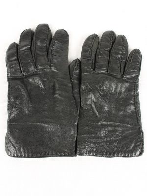 Vintage Womens Gloves 80s Black G166-0