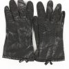 Vintage Womens Leather Gloves 80s Black G170-0