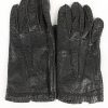 Vintage Womens Lined Gloves 80s Black G171-0