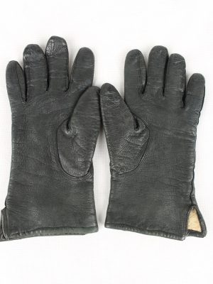 Vintage Womens Leather Gloves 90s Black G174-146714