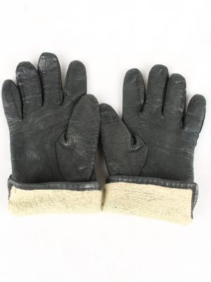 Vintage Womens Leather Gloves 90s Black G174-146715