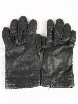 Vintage Womens Lined Gloves 90s Black G179-0
