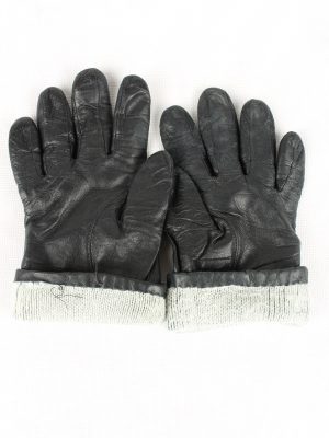 Vintage Womens Lined Gloves 90s Black G179-146735
