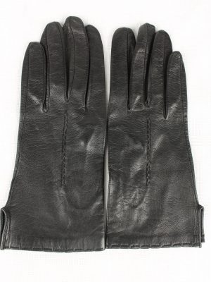 Vintage Womens Gloves 90s 7.5 Black G184-0