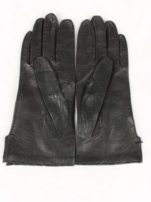 Vintage Womens Gloves 90s 7.5 Black G184-146754