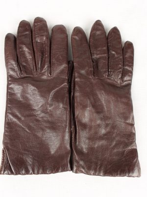 Vintage Womens Lined Gloves 90s Brown G197-0
