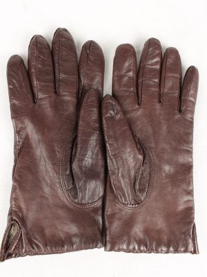 Vintage Womens Lined Gloves 90s Brown G197-146806