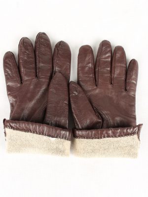 Vintage Womens Lined Gloves 90s Brown G197-146807