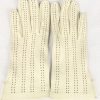 Vintage Womens Gloves 90s Size 6.5 White G199-0