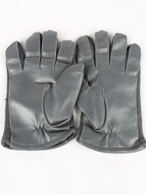 Vintage Mens Lined Gloves 80s Grey G216-146883
