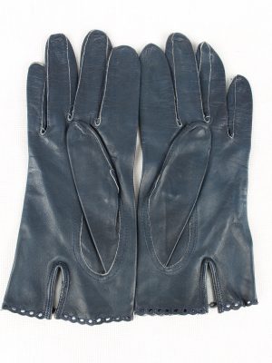Vintage Womens Gloves 80s Navy G221-146903