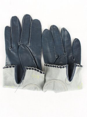 Vintage Womens Gloves 80s Navy G221-146904