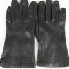 Vintage Womens Genuine Leather Gloves 80s Black G222-0