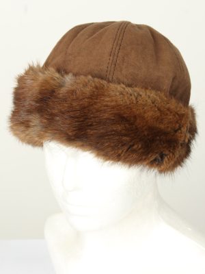 Vintage Unisex Russian Style Winter Hat 80s Brown HAT1533-0
