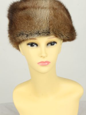 Vintage Womens Canadian Style Winter Hat 90s Brown HAT1592-0