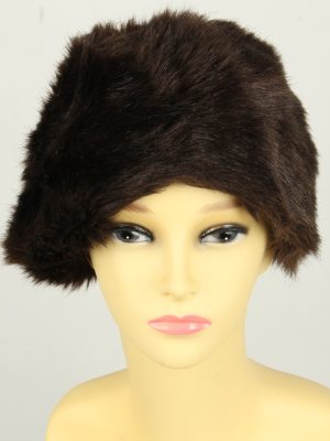 Vintage Womens European Style Winter Hat 90s Brown HAT1610-0