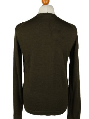 Vintage Woolrich Mens V Neck Jumper L Khaki -IL2093-144637