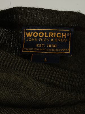 Vintage Woolrich Mens V Neck Jumper L Khaki -IL2093-144638