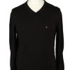 Vintage Tommy Hilfiger Mens V Neck Jumper M Black -IL2098-0