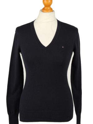 Vintage Tommy Hilfiger Womens V Neck Jumper 90s S Navy -IL2111-0