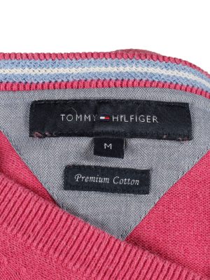 Vintage Tommy Hilfiger Womens V Neck Jumper 90s M Pink -IL2112-145246