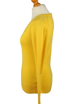Vintage Tommy Hilfiger Womens V Neck Jumper 90s S Yellow -IL2114-145252
