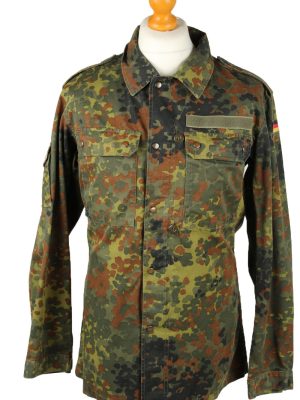 Vintage Kohler GMBH Flecktarn German Army Shirt 90s 13 Khaki SH4024-0