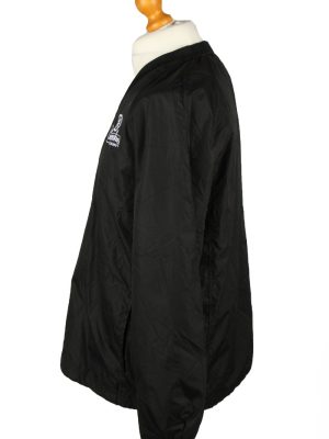 Vintage Baseball V Neck Jacket Windbreaker 90s L Black -SW2648-143760