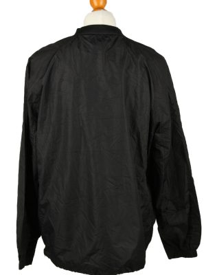 Vintage Baseball V Neck Jacket Windbreaker 90s L Black -SW2648-143761