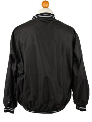 Vintage Baseball V Neck Jacket Windbreaker 90s M Black -SW2654-143785