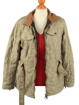 Vintage Barbour Womens Quilted Jacket Coat 12 Beige -C2151-147789