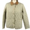 Vintage Barbour Womens Quilted Jacket Coat 16 Beige -C2152-0