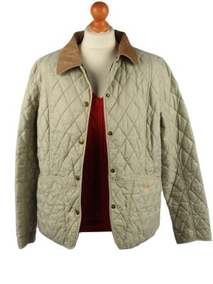 Vintage Barbour Womens Quilted Jacket Coat 16 Beige -C2152-147793