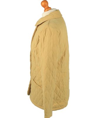 Vintage Barbour Womens Quilted Jacket Coat 14 Yellow -C2159-147826