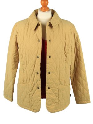 Vintage Barbour Womens Quilted Jacket Coat 14 Yellow -C2159-147828