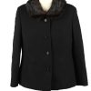 Vintage Wool Womens Jacket Coat Size 42 Black -C2209-0