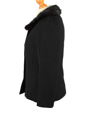Vintage Wool Womens Jacket Coat Size 42 Black -C2209-148268