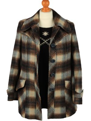 Vintage Womens Check Coat Jacket Size 40 Multi -C2218-148315