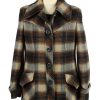 Vintage Womens Check Coat Jacket Size 40 Multi -C2218-0