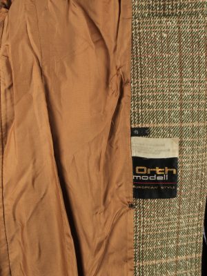 Vintage Orth Modell Womens Check Coat Jacket Size 47 Brown -C2219-148321