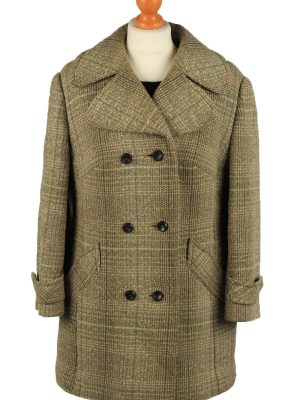 Vintage Orth Modell Womens Check Coat Jacket Size 47 Brown -C2219-0