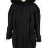 Vintage Scherer Womens Hooded Wool Mix Coat 42 Black -C2225-0