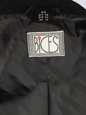 Vintage Bices Womens Lined Overcoat Size 14 Black -C2227-148361
