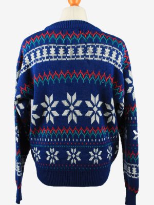 Christmas Jumper Vintage Greatland Mens Snowflake L Blue -IL2310-150104