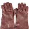 Vintage Womens Leather Lined Gloves 90s Brown G250-0