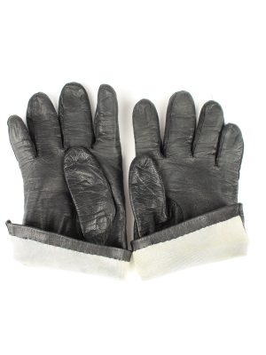 Vintage Womens Leather Gloves 80s Black G265-147319