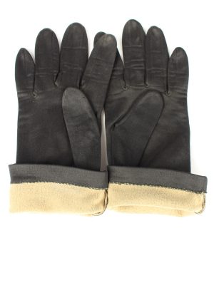 Vintage Womens Lightweight Lined Gloves 80s Black G267-147327