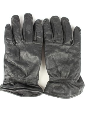Vintage Womens Leather Gloves 80s Black G273-0
