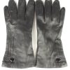 Vintage Womens Leather Gloves 80s Black G278-0