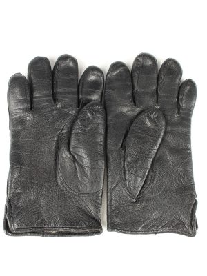Vintage Womens Leather Gloves 80s Black G279-147374
